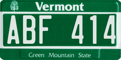 VT license plate ABF414