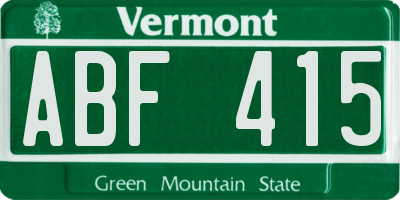 VT license plate ABF415
