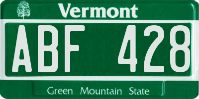 VT license plate ABF428
