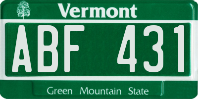 VT license plate ABF431