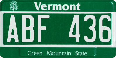 VT license plate ABF436