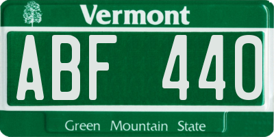 VT license plate ABF440