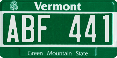 VT license plate ABF441