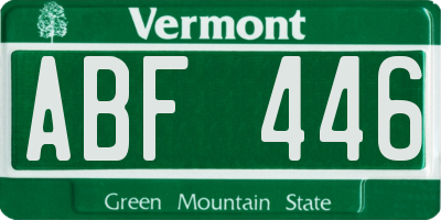 VT license plate ABF446