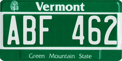 VT license plate ABF462