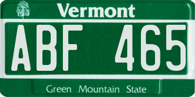 VT license plate ABF465