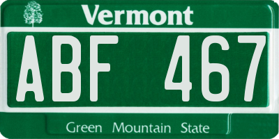 VT license plate ABF467