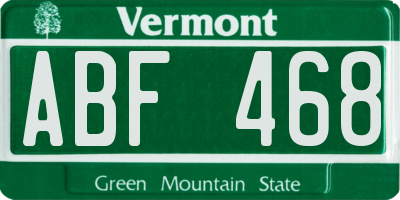 VT license plate ABF468