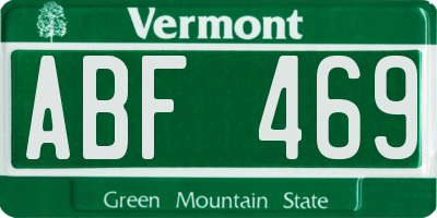 VT license plate ABF469