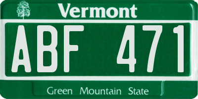 VT license plate ABF471