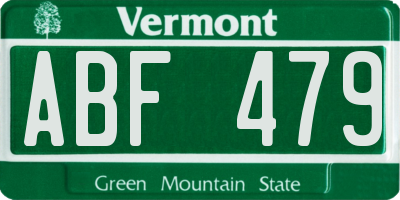 VT license plate ABF479