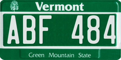VT license plate ABF484