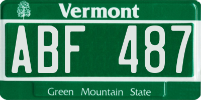 VT license plate ABF487