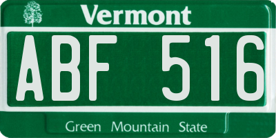 VT license plate ABF516