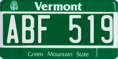 VT license plate ABF519