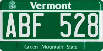 VT license plate ABF528