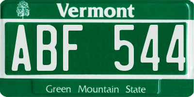VT license plate ABF544