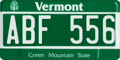 VT license plate ABF556