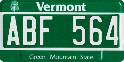 VT license plate ABF564