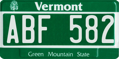VT license plate ABF582