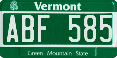 VT license plate ABF585