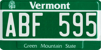 VT license plate ABF595