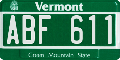VT license plate ABF611