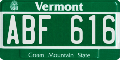 VT license plate ABF616