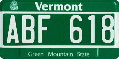 VT license plate ABF618