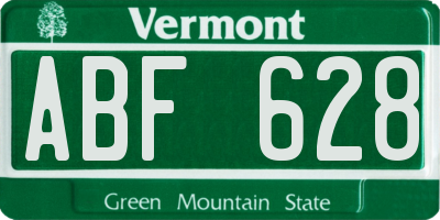 VT license plate ABF628