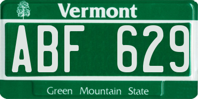 VT license plate ABF629