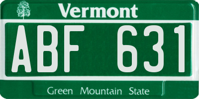 VT license plate ABF631