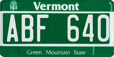 VT license plate ABF640