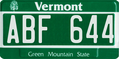 VT license plate ABF644