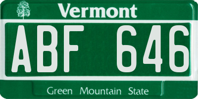 VT license plate ABF646
