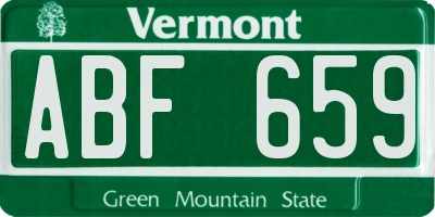 VT license plate ABF659