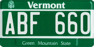 VT license plate ABF660