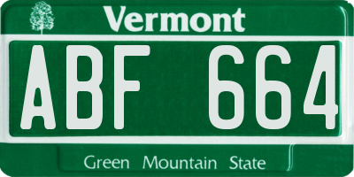 VT license plate ABF664
