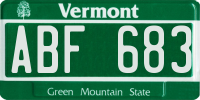 VT license plate ABF683