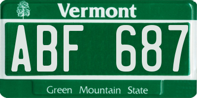 VT license plate ABF687