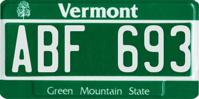 VT license plate ABF693