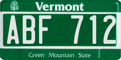 VT license plate ABF712