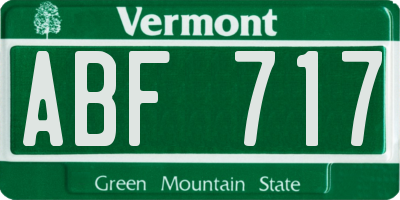 VT license plate ABF717