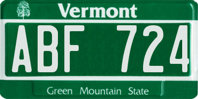 VT license plate ABF724