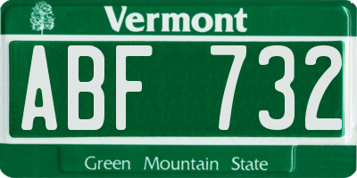 VT license plate ABF732