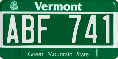 VT license plate ABF741