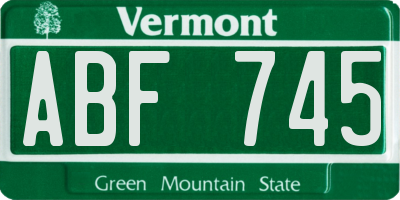 VT license plate ABF745