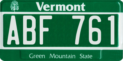 VT license plate ABF761