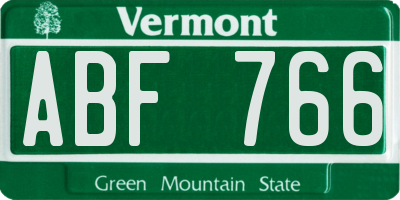 VT license plate ABF766