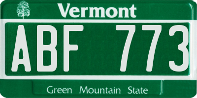 VT license plate ABF773
